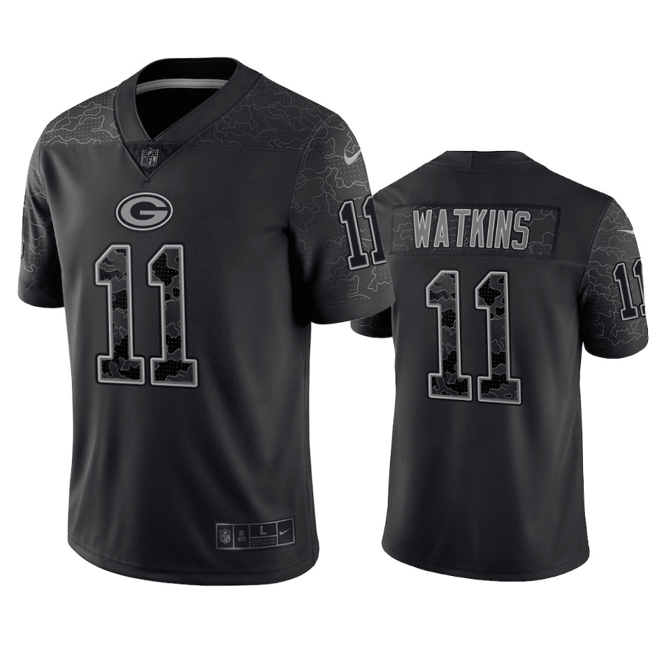 Sammy Watkins Green Bay Packers RFLCTV Black Limited Jersey