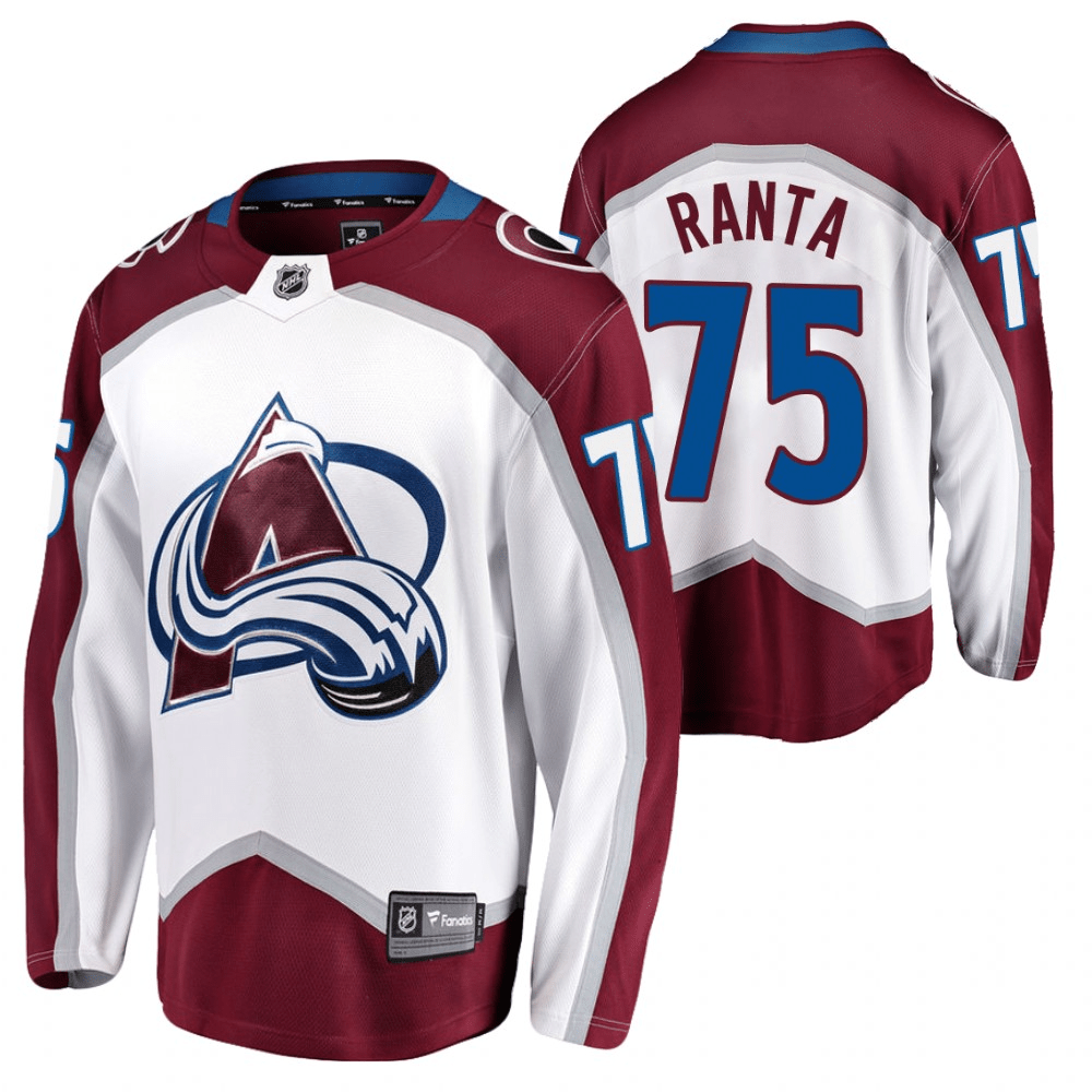 Sampo Ranta Colorado Avalanche 2021-22 Away White Player Swingman Jersey
