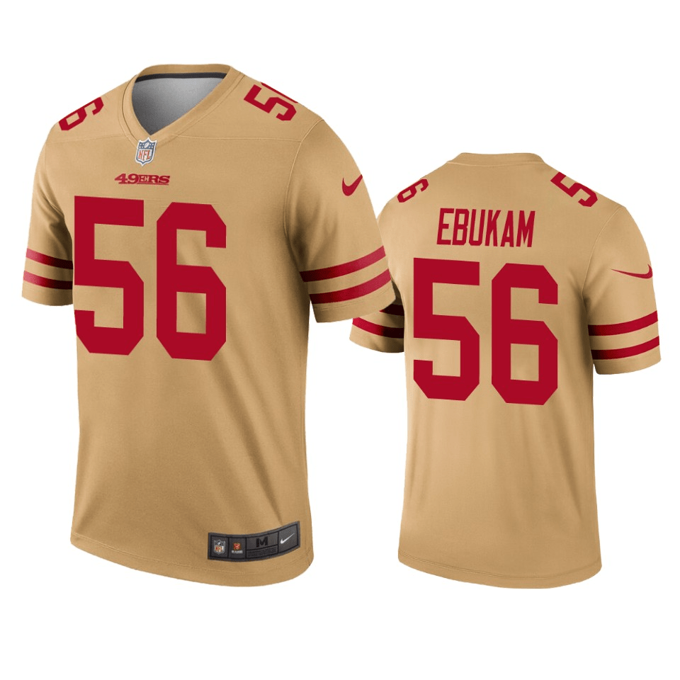 Samson Ebukam San Francisco 49ers Inverted Legend Gold Game Jersey