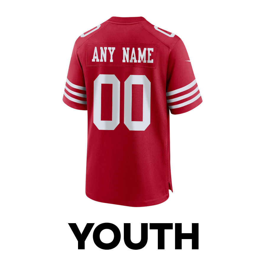 San Francisco 49ers Super Bowl LVIII Thanks For Memories Game Custom YOUTH Jersey - Scarlet