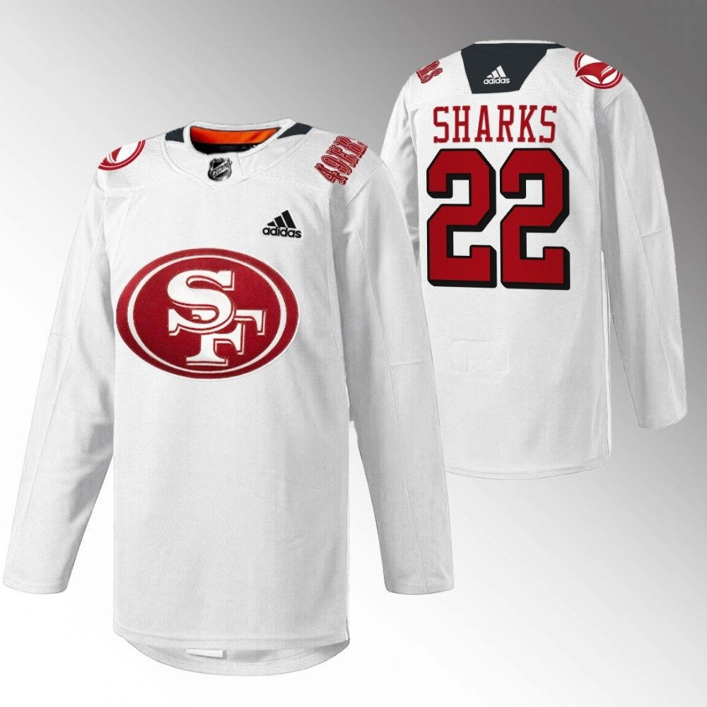 San Jose Sharks 49er 2022 Mash-Up Warm Up White Player Swingman Jersey