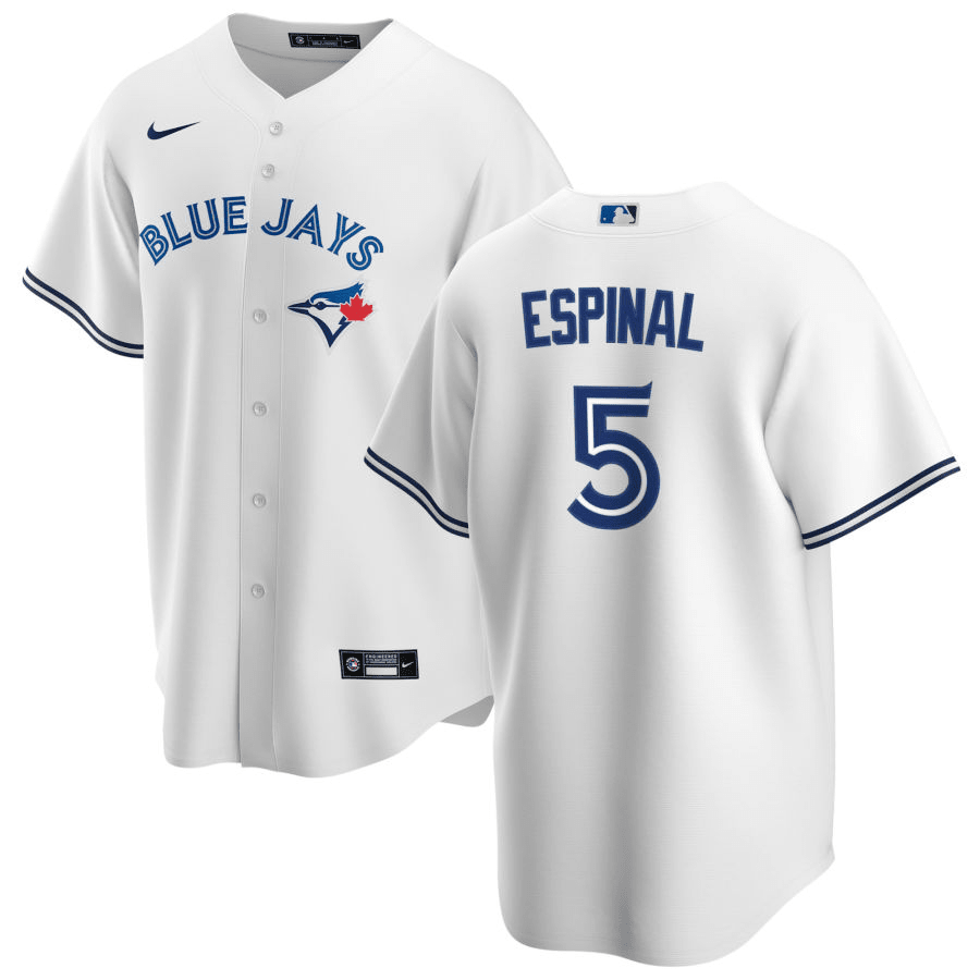 Santiago Espinal Toronto Blue Jays Home White Baseball Player Jersey