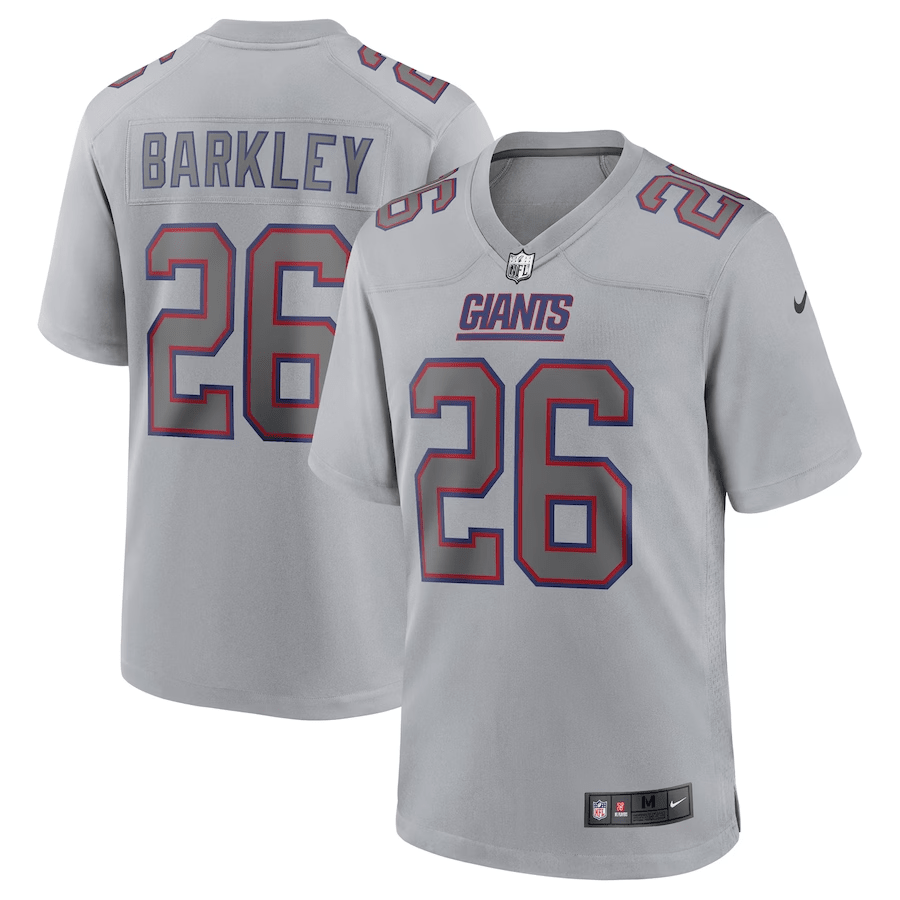 Saquon Barkley New York Giants Atmosphere Fashion Gray Game Jersey