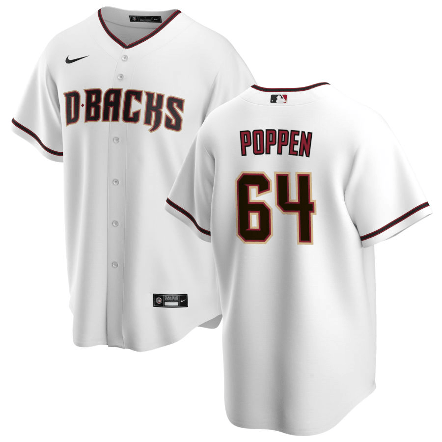Sean Poppen Arizona Diamondbacks Home White Baseball Player Jersey