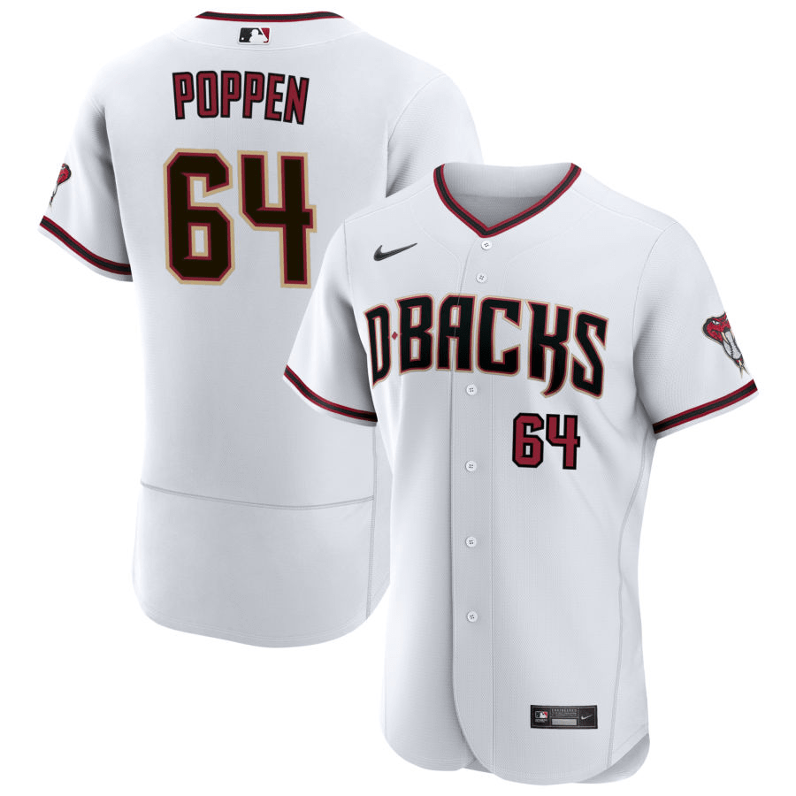Sean Poppen Arizona Diamondbacks Home White Baseball Player Jersey