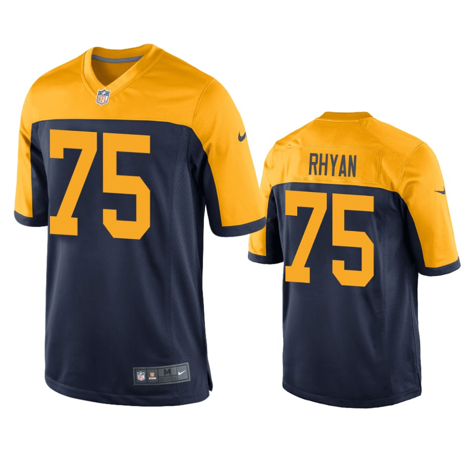 Sean Rhyan Green Bay Packers Throwback Navy Game Jersey