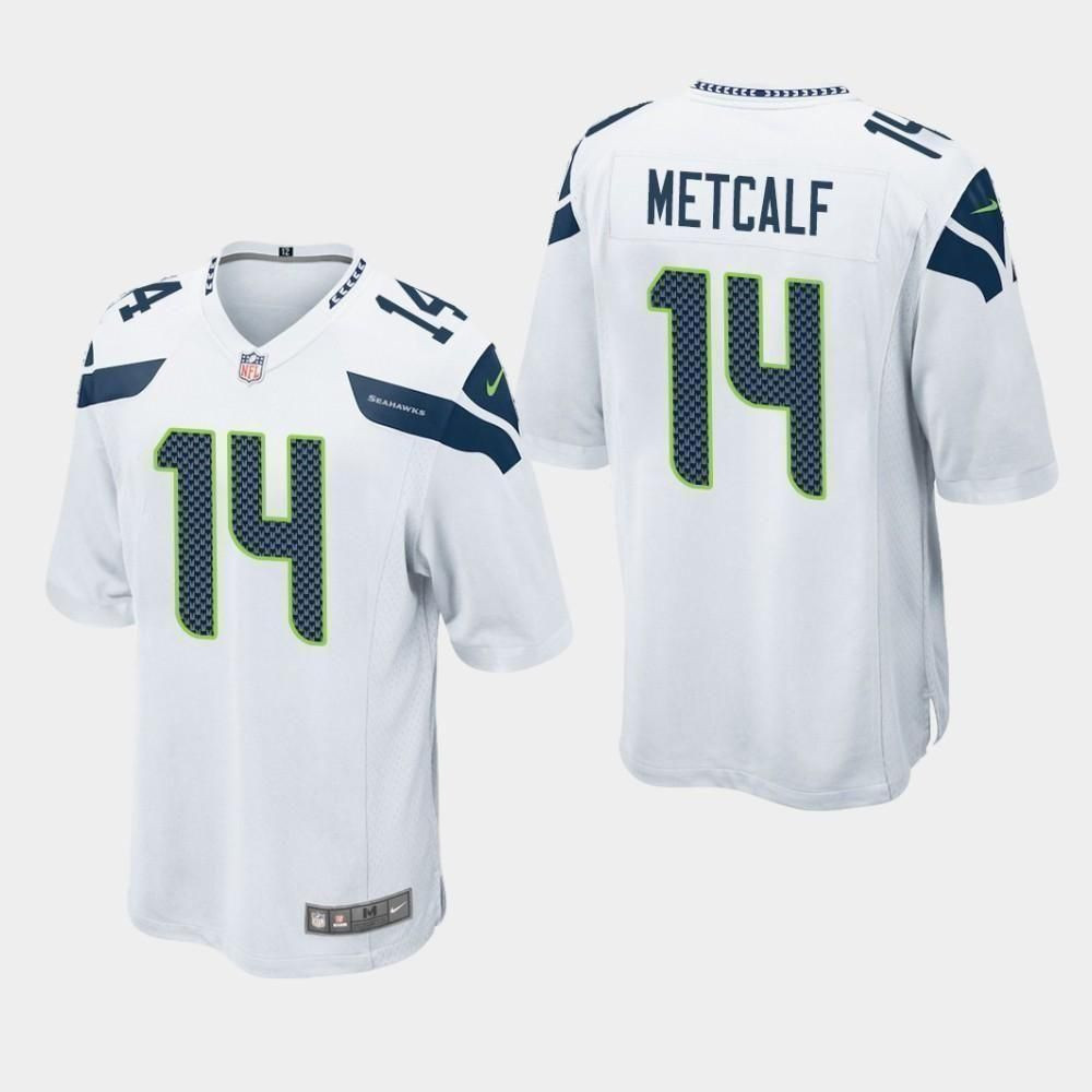 Seattle Seahawks #14 D.K. Metcalf 2019 Draft Game Jersey - White