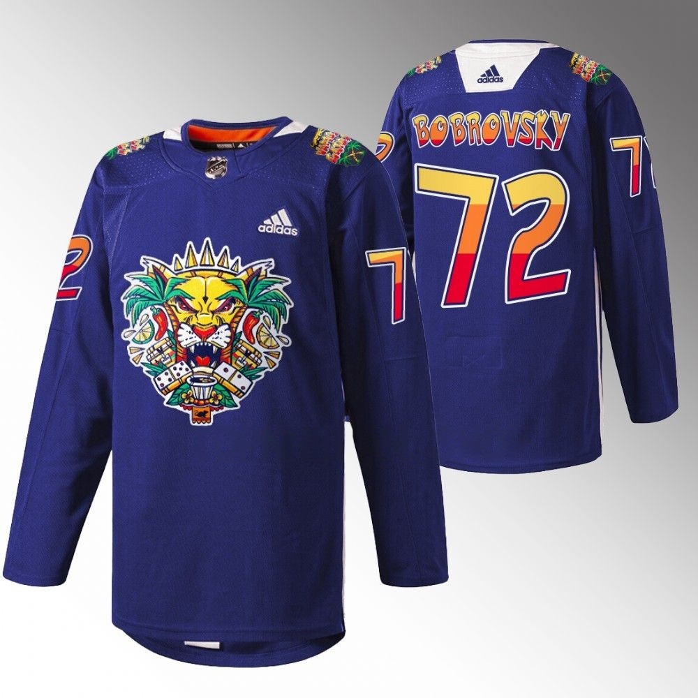 Sergei Bobrovsky Florida Panthers 2023 Vamos Gatos Navy Player Swingman Jersey