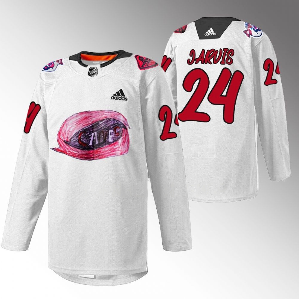 Seth Jarvis Carolina Hurricanes 2023 Kids Day White Player Swingman Jersey