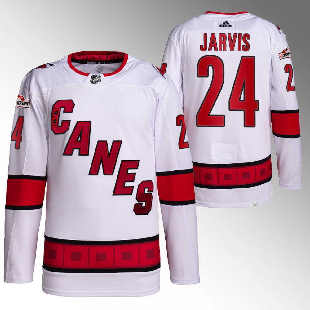 Seth Jarvis Carolina Hurricanes 25th Anniversary White Player Swingman Jersey