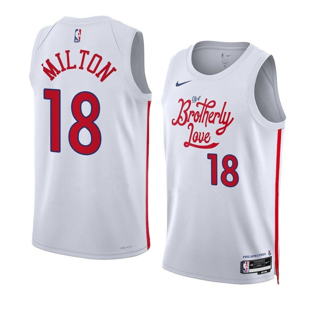 Shake Milton Philadelphia 76ers 2022-23 City Edition White Swingman Jersey