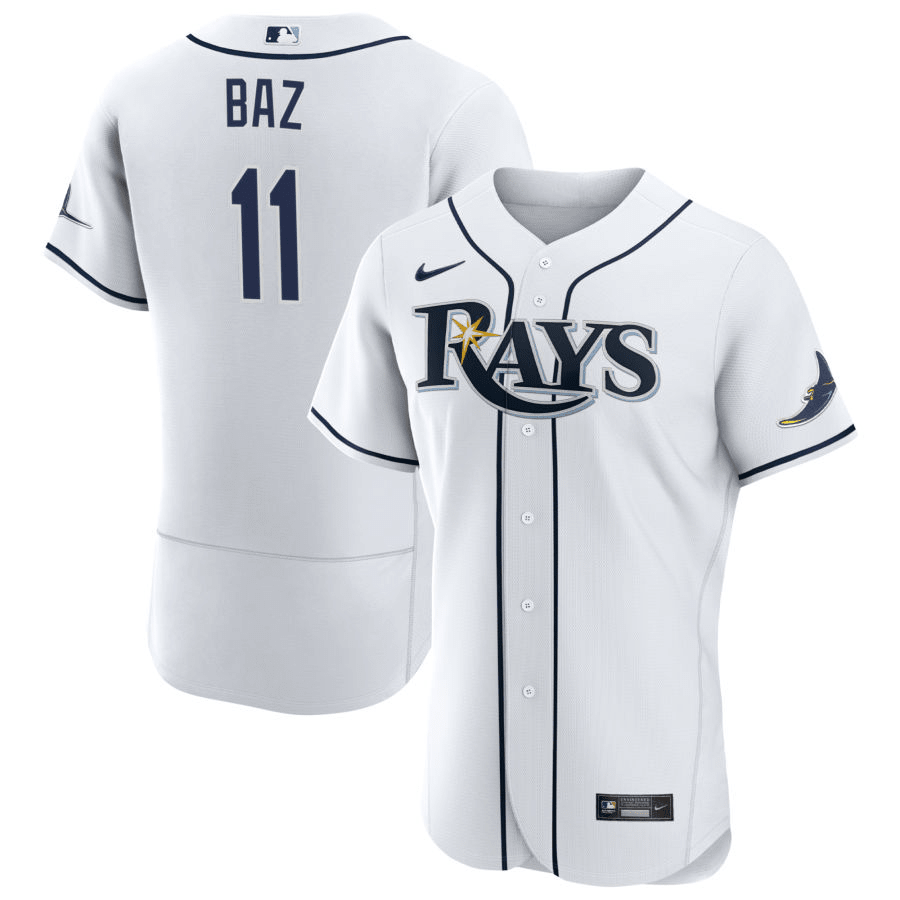 Shane Baz Tampa Bay Rays Home White Baseball Player Jersey