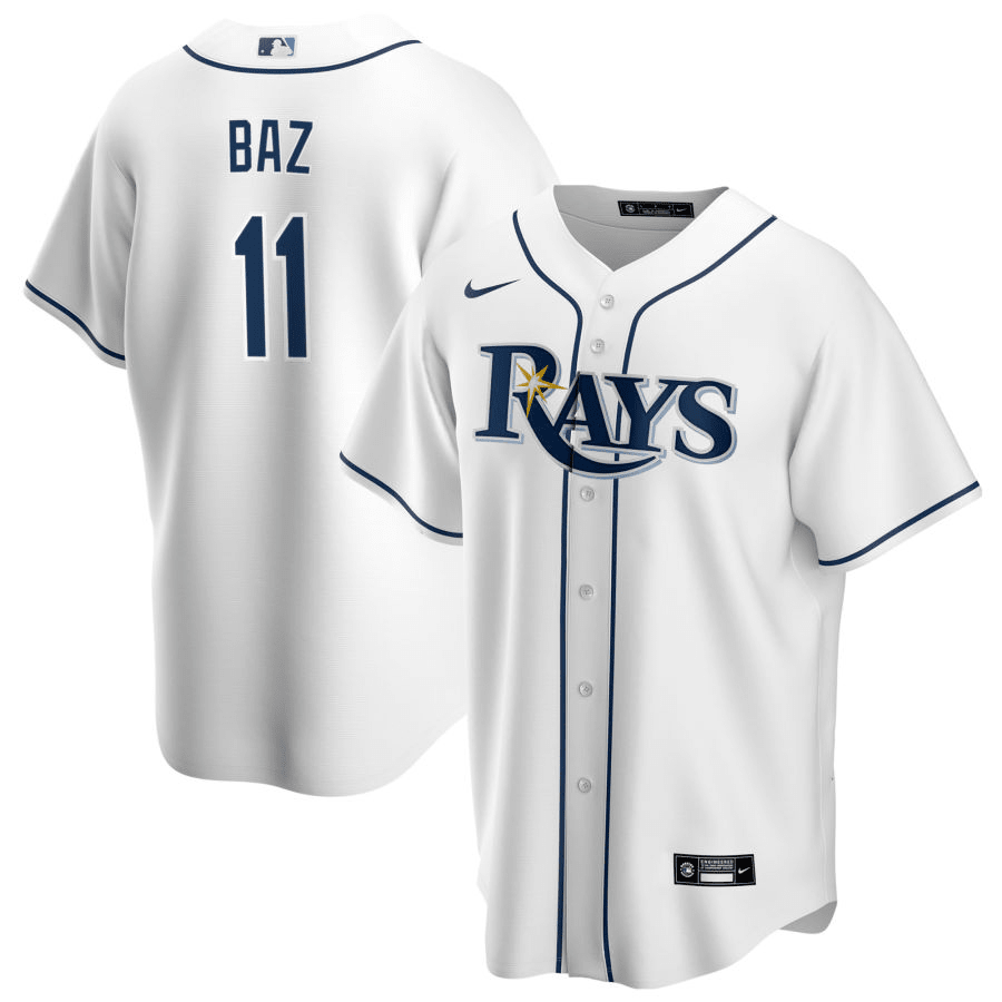 Shane Baz Tampa Bay Rays Home White Baseball Player Jersey