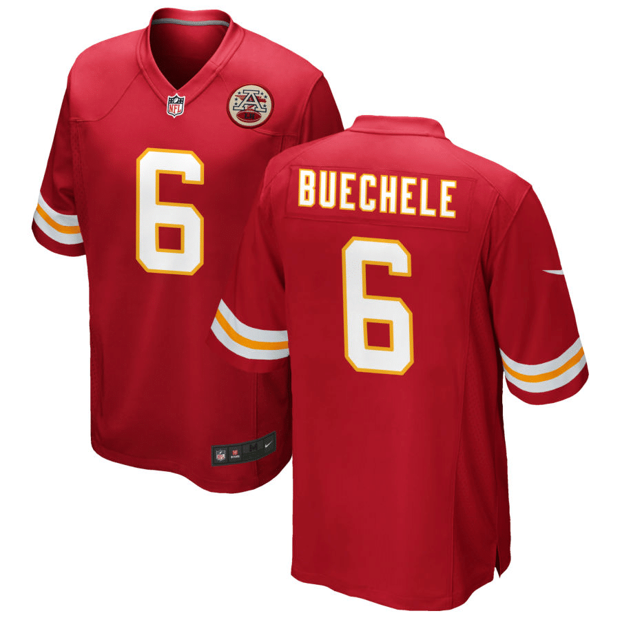 Shane Buechele Kansas City Chiefs Red Game Jersey