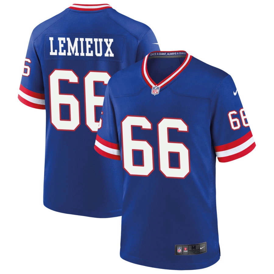 Shane Lemieux New York Giants Classic Royal Game Jersey