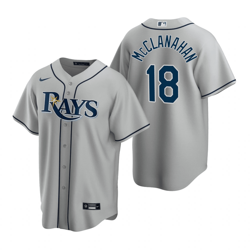 Shane McClanahan Tampa Bay Rays Road Gray Baseball Player Jersey