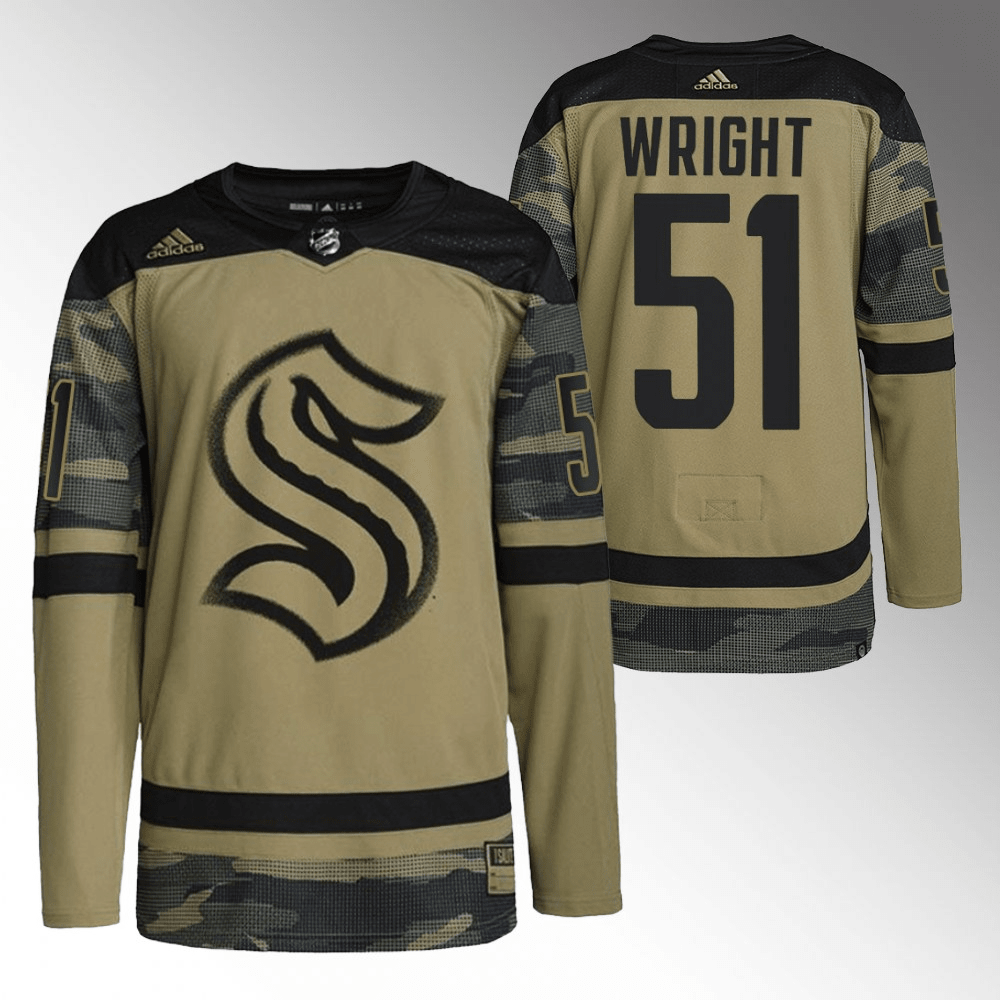 Shane Wright Seattle Kraken 2022 Military Appreciation Team Camo Player Swingman Jersey