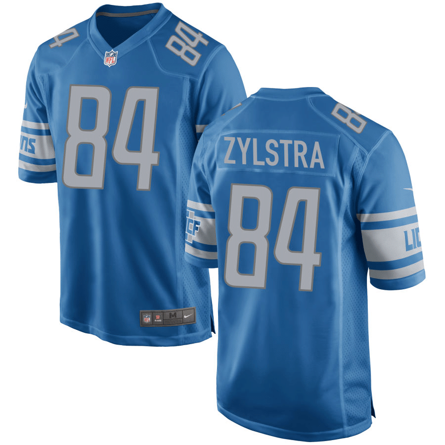 Shane Zylstra Detroit Lions Blue Game Jersey