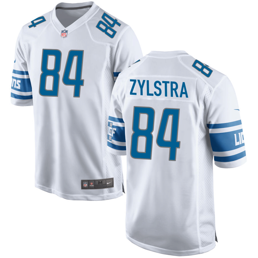 Shane Zylstra Detroit Lions White Game Jersey