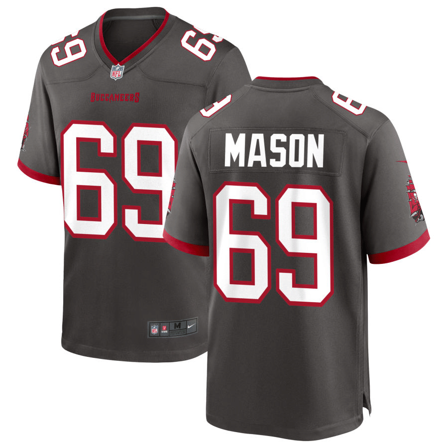 Shaq Mason Tampa Bay Buccaneers Alternate Pewter Game Jersey