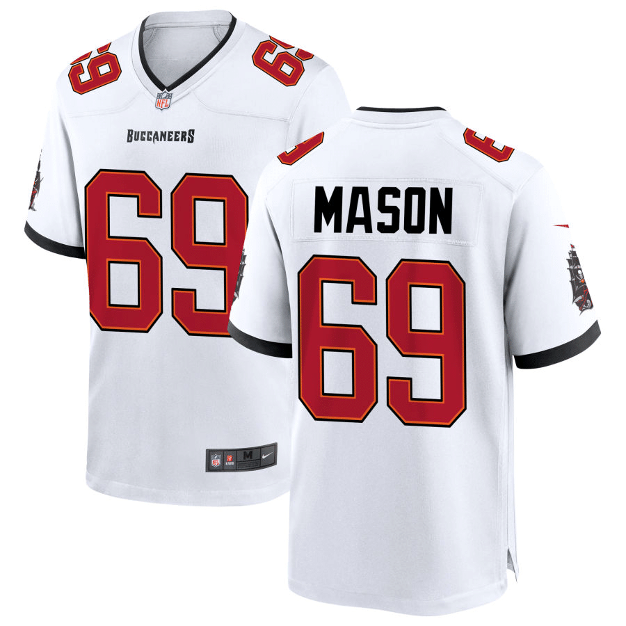 Shaq Mason Tampa Bay Buccaneers White Game Jersey