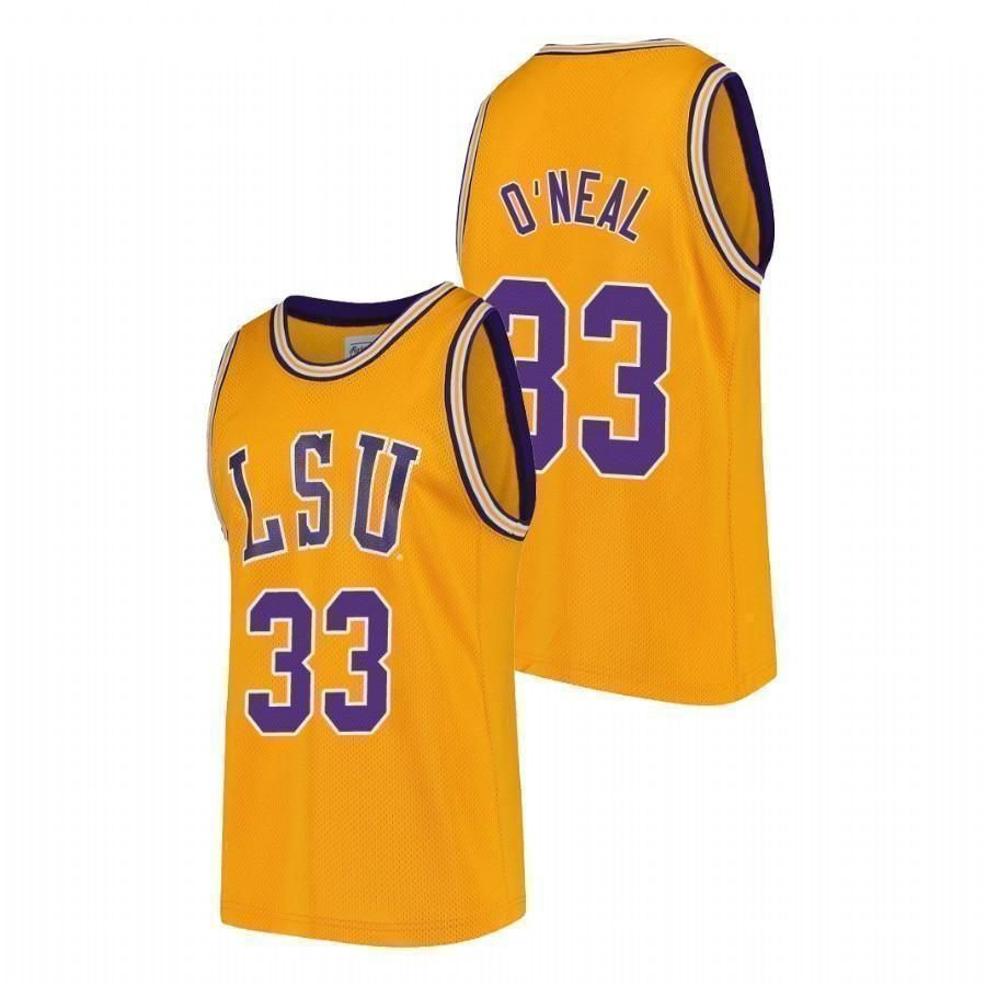 Shaquille O'Neal LSU Tigers Basketball Jersey - Gold