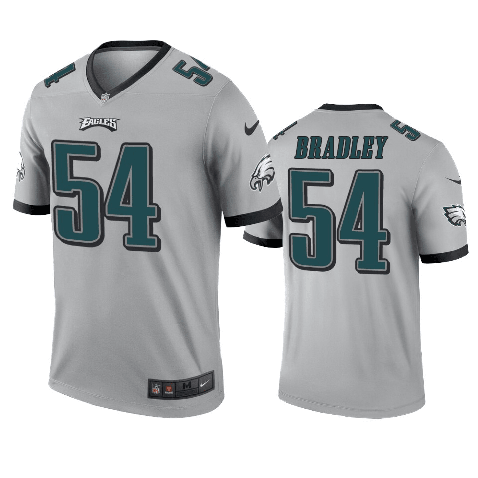 Shaun Bradley Philadelphia Eagles Inverted Legend Silver Game Jersey