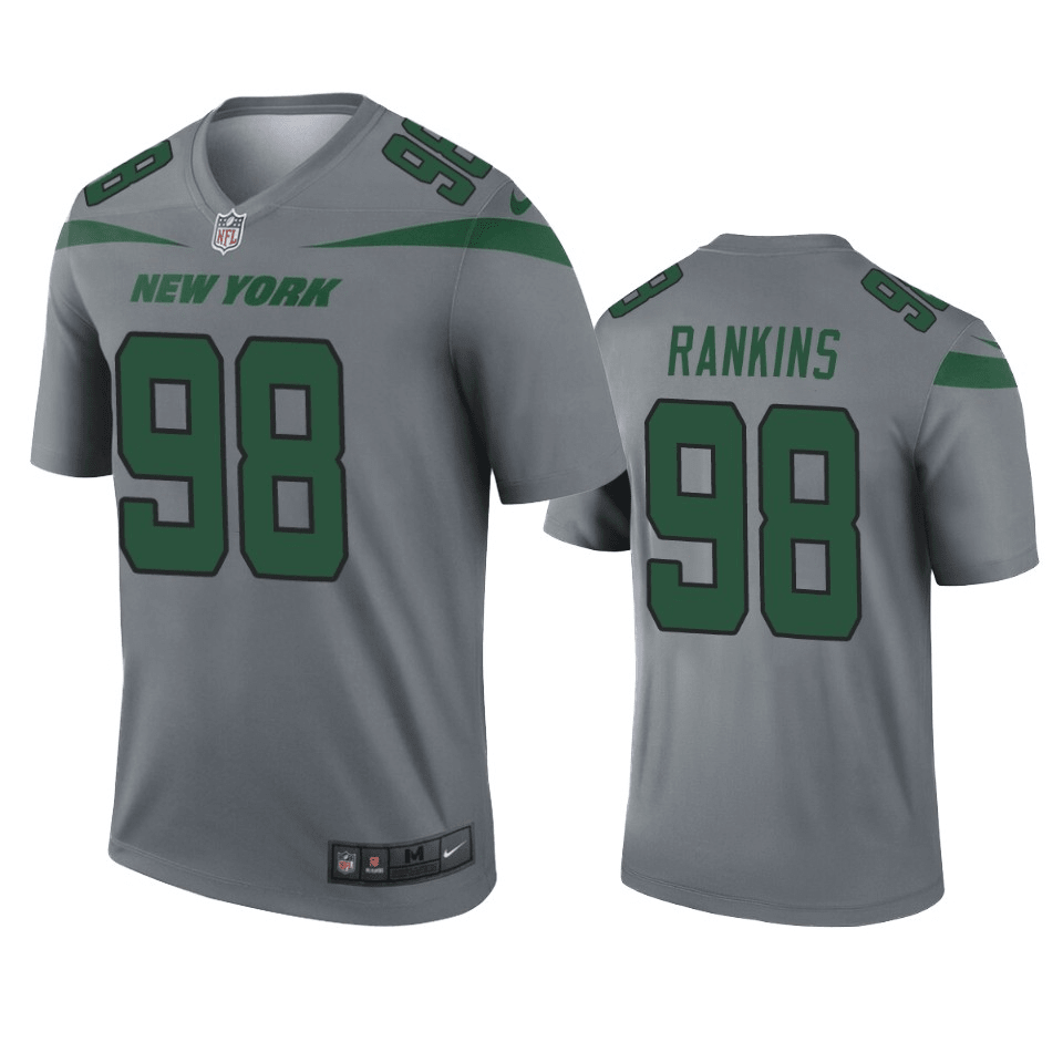 Sheldon Rankins New York Jets Inverted Legend Gray Game Jersey