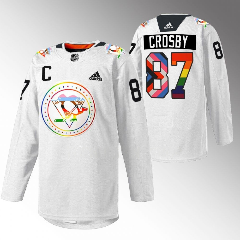 Sidney Crosby Pittsburgh Penguins Pride Rainbow White Player Swingman Jersey