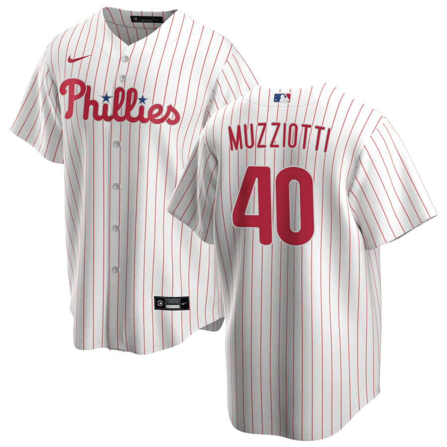 Simon Muzziotti Philadelphia Phillies Home White Baseball Player Jersey