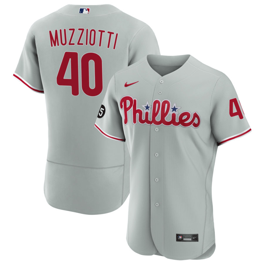 Simon Muzziotti Philadelphia Phillies Road Gray Baseball Player Jersey