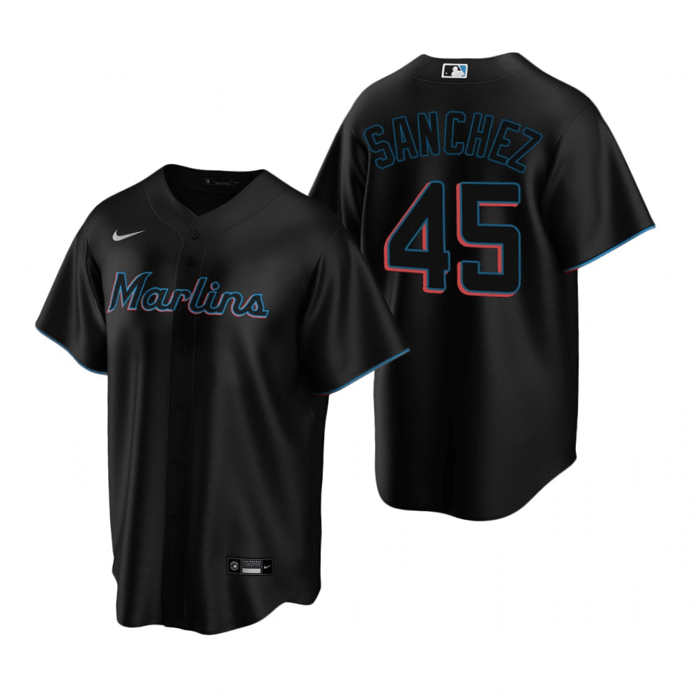 Sixto Sanchez Miami Marlins Alternate Black Baseball Player Jersey