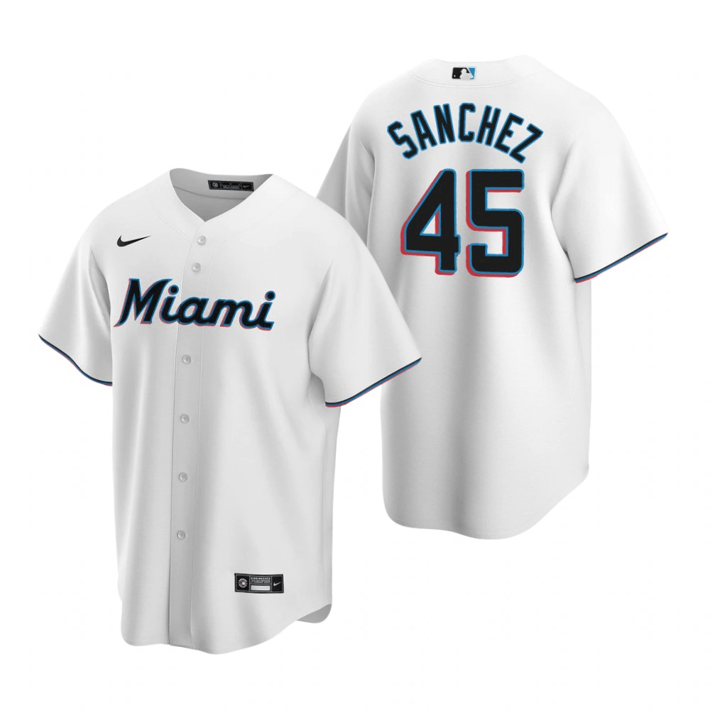 Sixto Sanchez Miami Marlins Home White Baseball Player Jersey