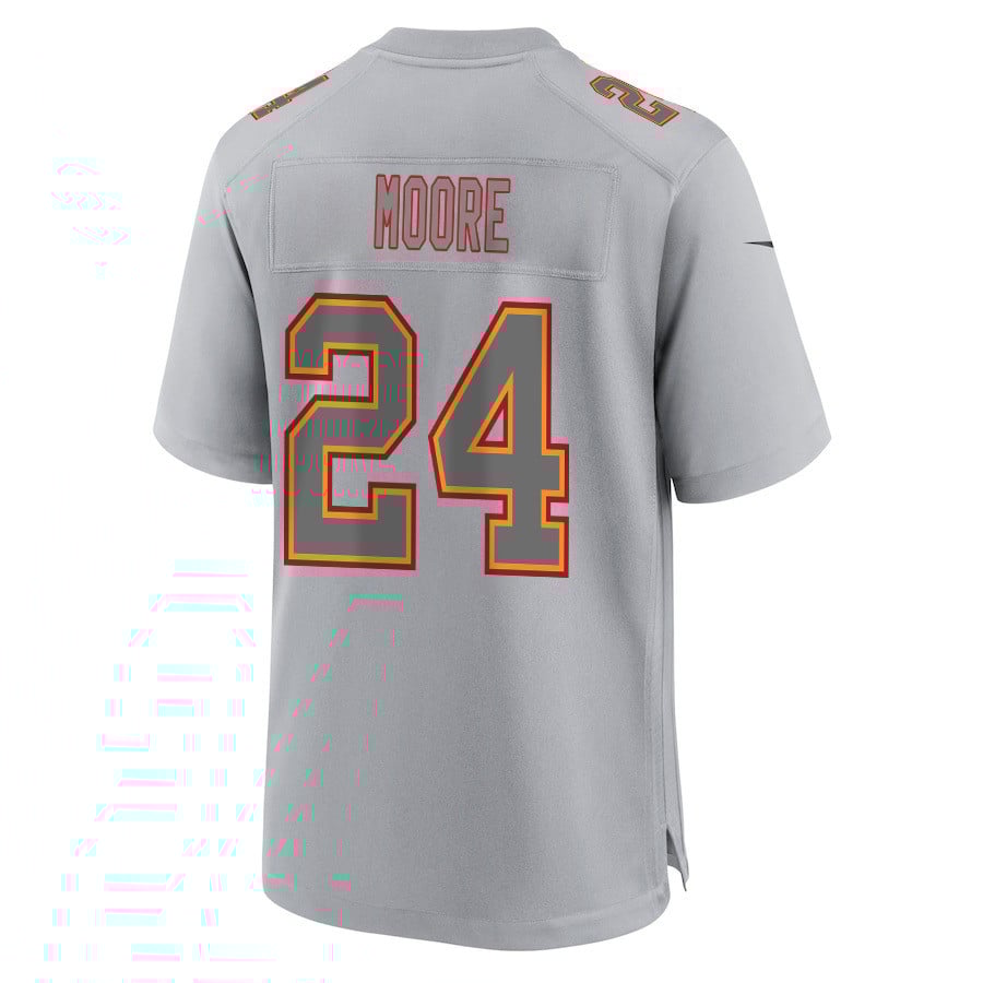 Skyy Moore 24 Kansas City Chiefs Super Bowl LVIII Champions 4X Atmosphere Fashion Game Men Jersey - Gray