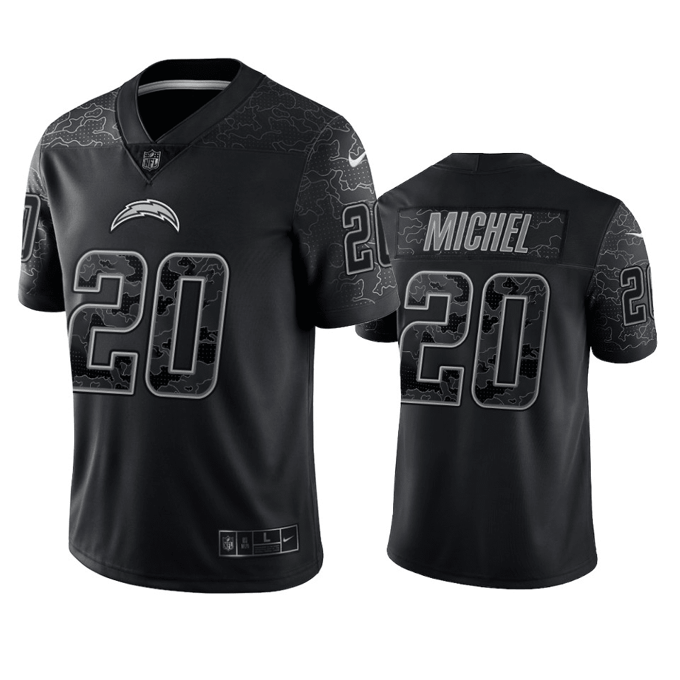 Sony Michel Los Angeles Chargers RFLCTV Black Limited Jersey