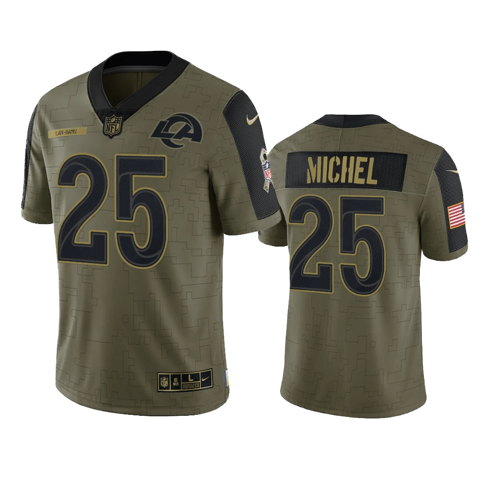 Sony Michel Los Angeles Rams 2021 Salute To Service Limited Jersey