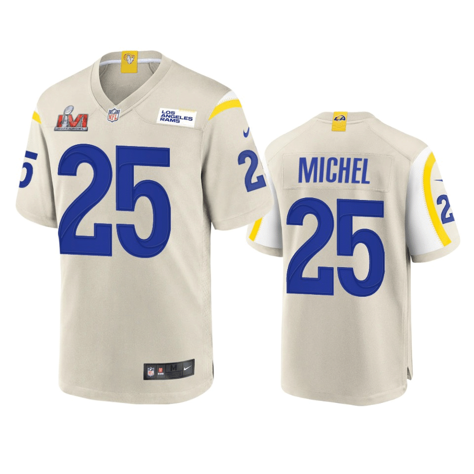 Sony Michel Los Angeles Rams 2022 Super Bowl LVI NFC Bone Game Jersey