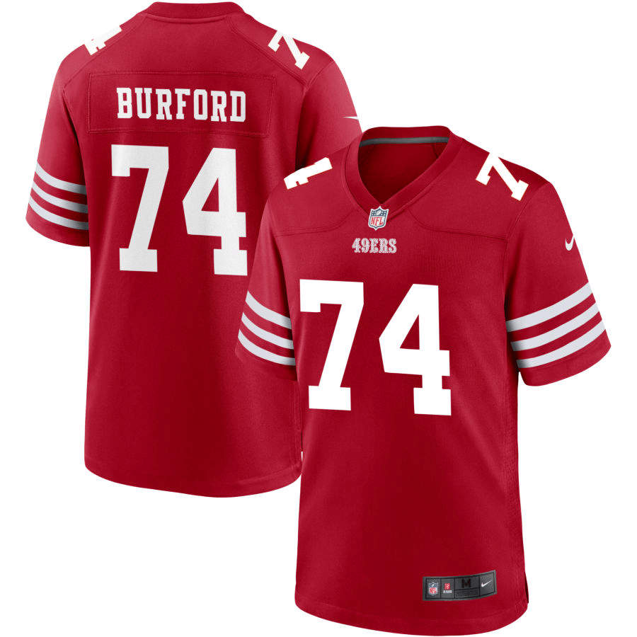 Spencer Burford San Francisco 49ers Red Game Jersey