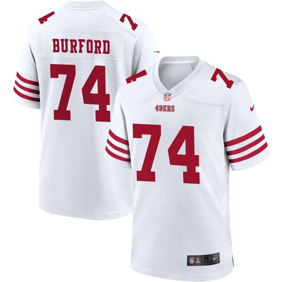 Spencer Burford San Francisco 49ers White Game Jersey