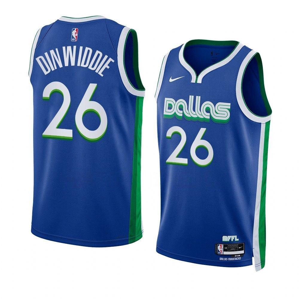 Spencer Dinwiddie Dallas Mavericks 2022-23 City Edition Blue Swingman Jersey