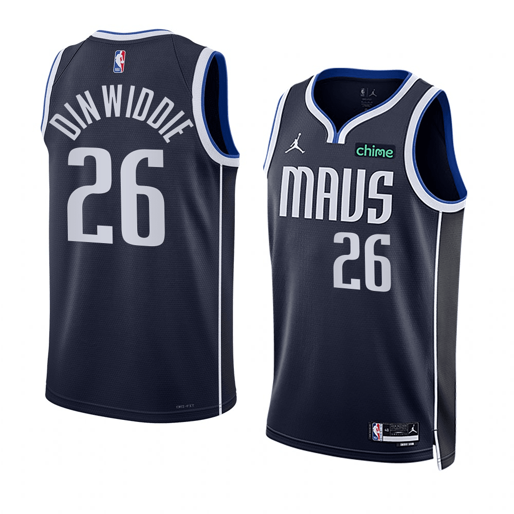 Spencer Dinwiddie Dallas Mavericks 2022-23 Statement Edition Navy Swingman Jersey