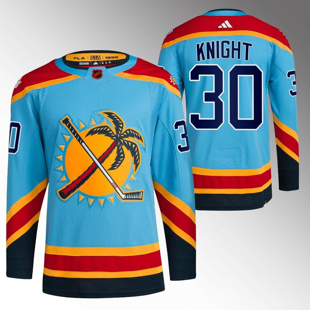 Spencer Knight Florida Panthers 2022 Reverse Retro Blue Player Swingman Jersey