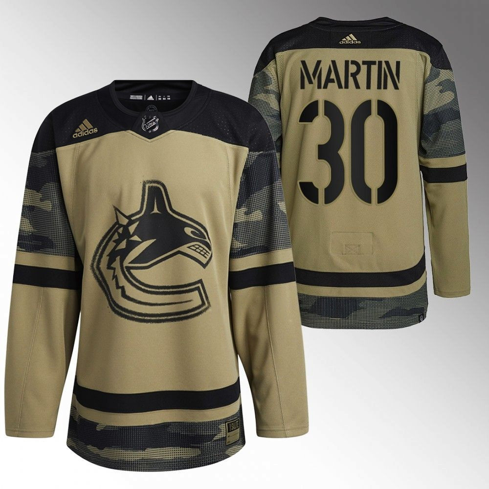 Spencer Martin Vancouver Canucks 2022 Military Appreciation Team Camo Player Swingman Jersey