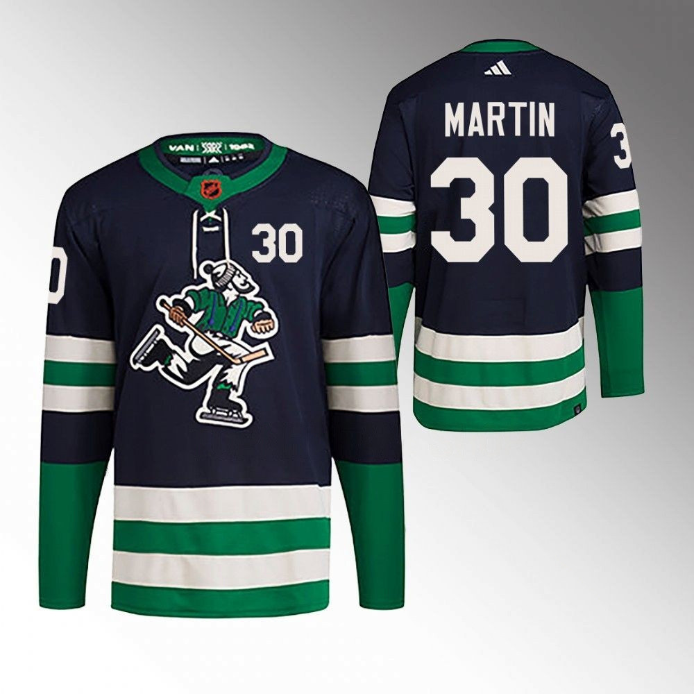 Spencer Martin Vancouver Canucks 2022 Reverse Retro Navy Player Swingman Jersey