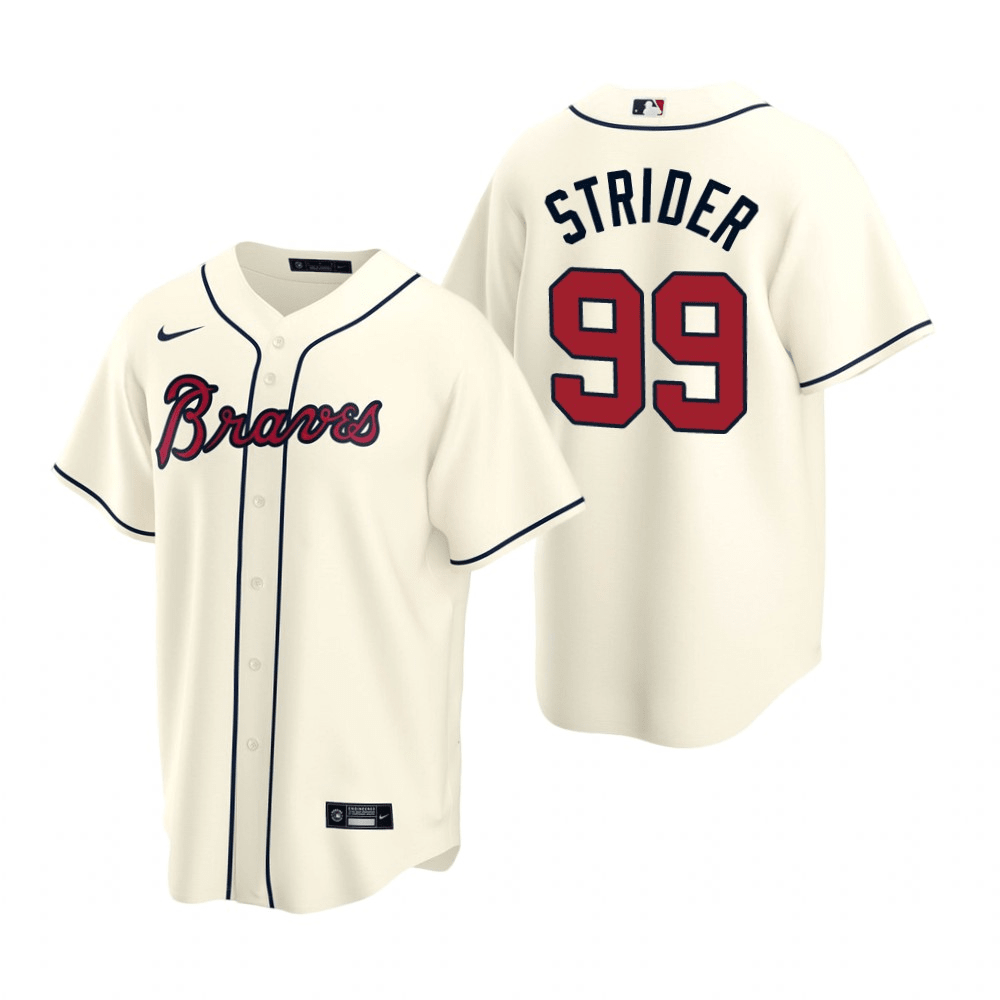 Spencer Strider Atlanta Braves Alternate Cream Baseball Player Jersey