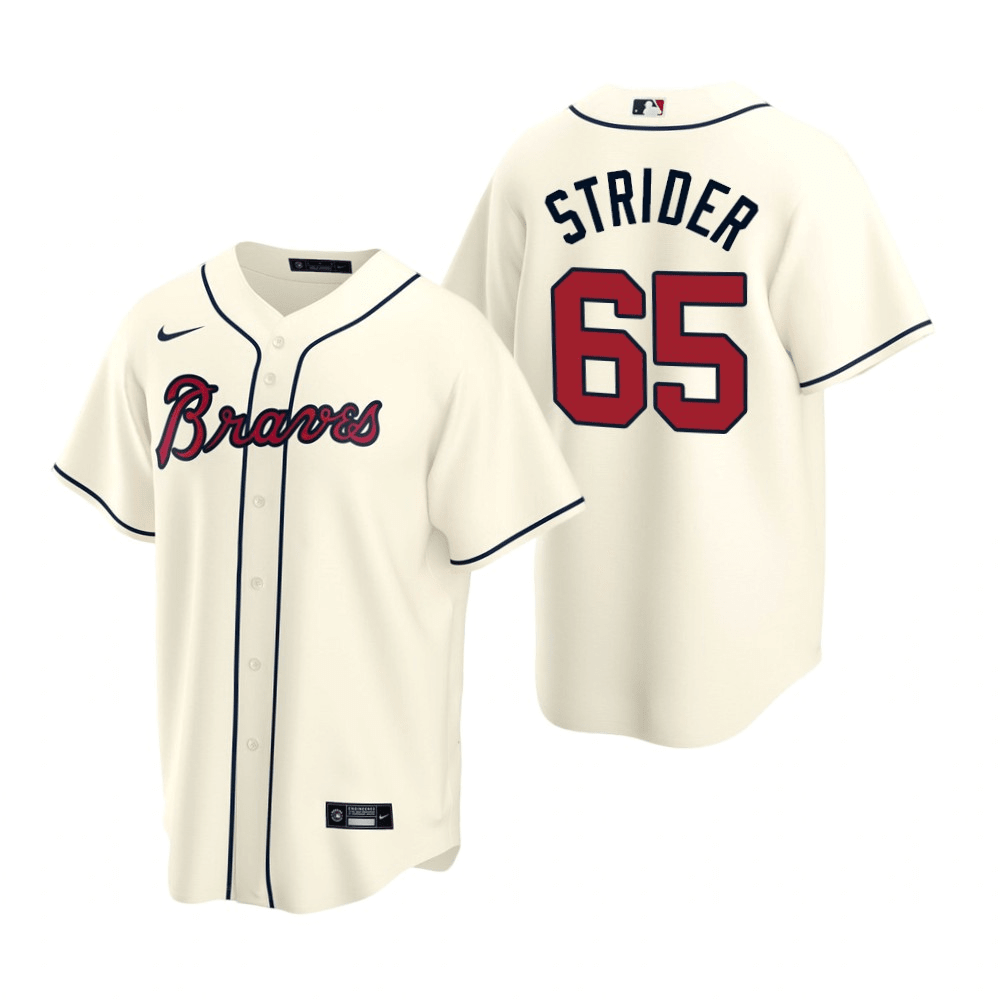 Spencer Strider Atlanta Braves Alternate Cream Baseball Player Jersey