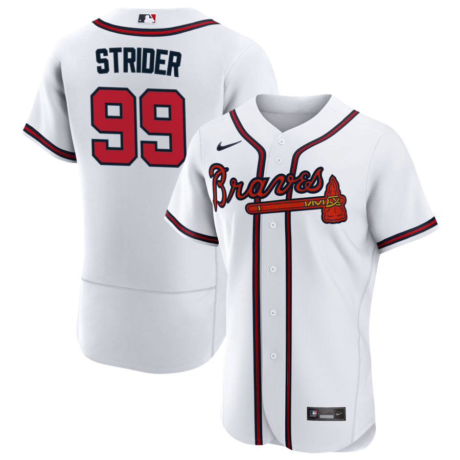 Spencer Strider Atlanta Braves White Home Baseball Player Jersey