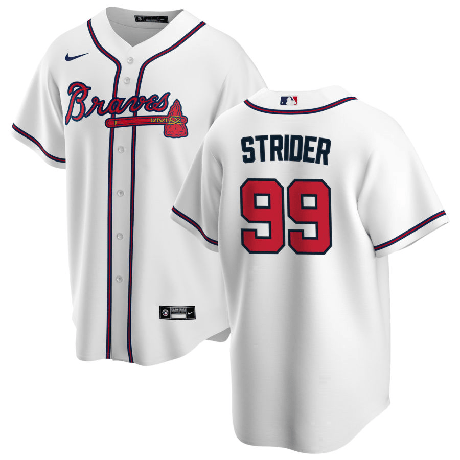 Spencer Strider Atlanta Braves White Home Baseball Player Jersey