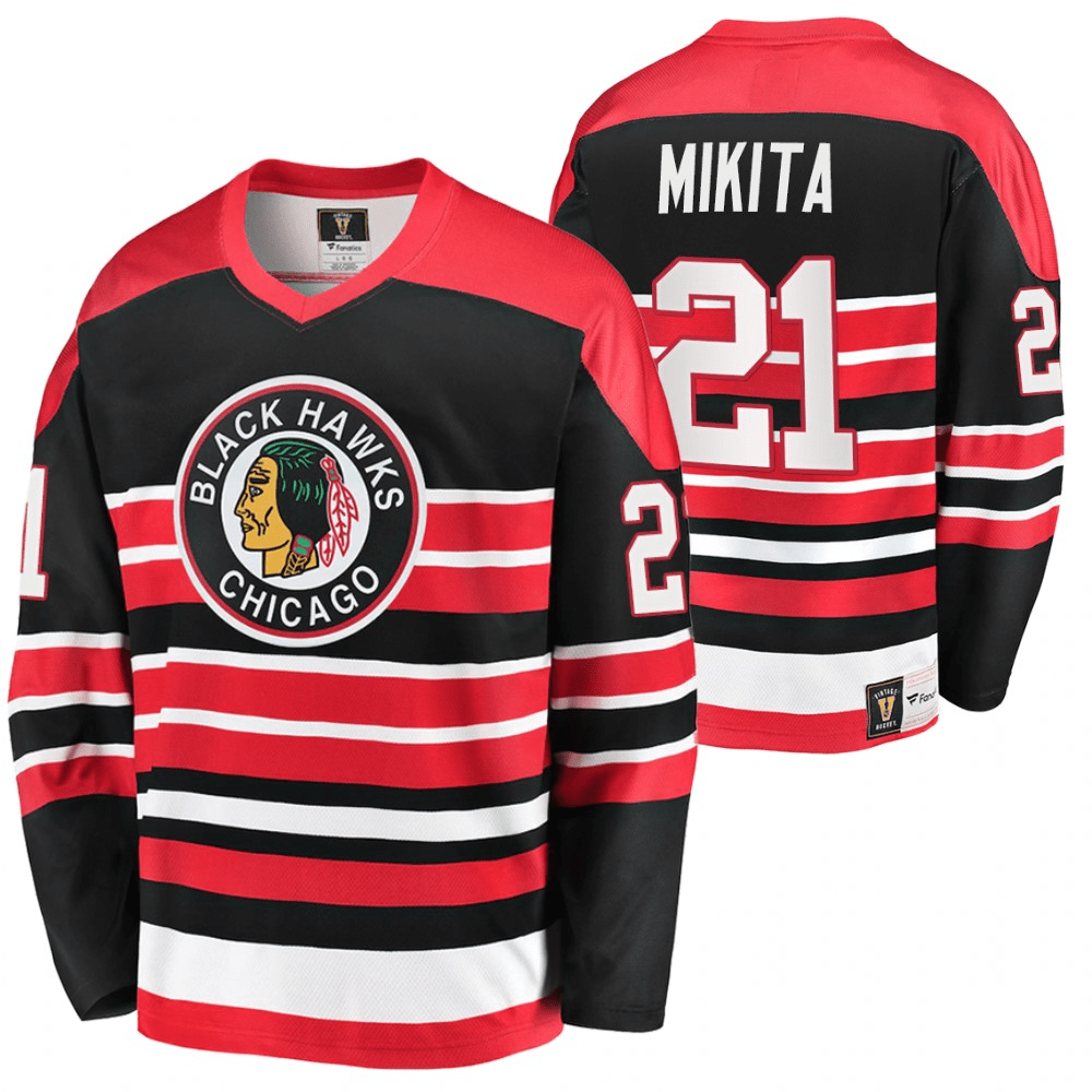 Stan Mikita Chicago Blackhawks Heritage Vintage Red Player Swingman Jersey