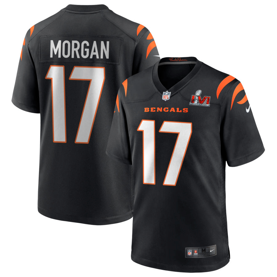 Stanley Morgan Cincinnati Bengals 2022 Super Bowl LVI AFC Black Game Jersey